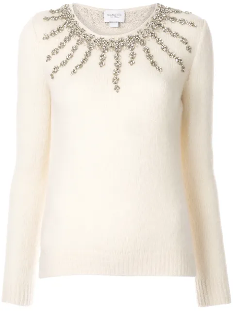Click to view more detailed imagery on our partner's website Giambattista Valli Embellished Cashmere & Silk Knit Sweater In White
