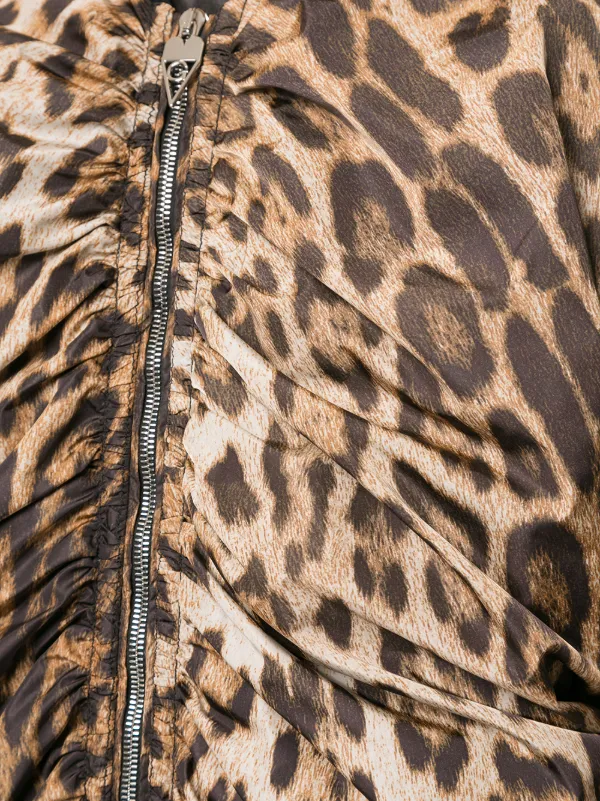 leopard print longline jacket