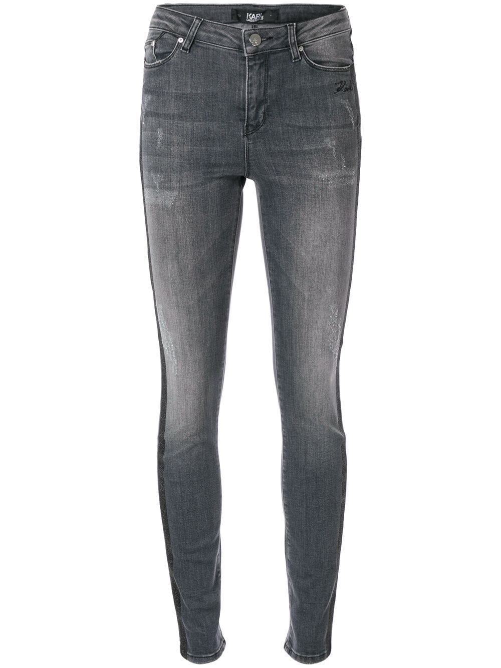 Karl Lagerfeld High Rise Skinny Jeans In Grey