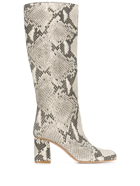 RED(V) snakeskin-effect boots
