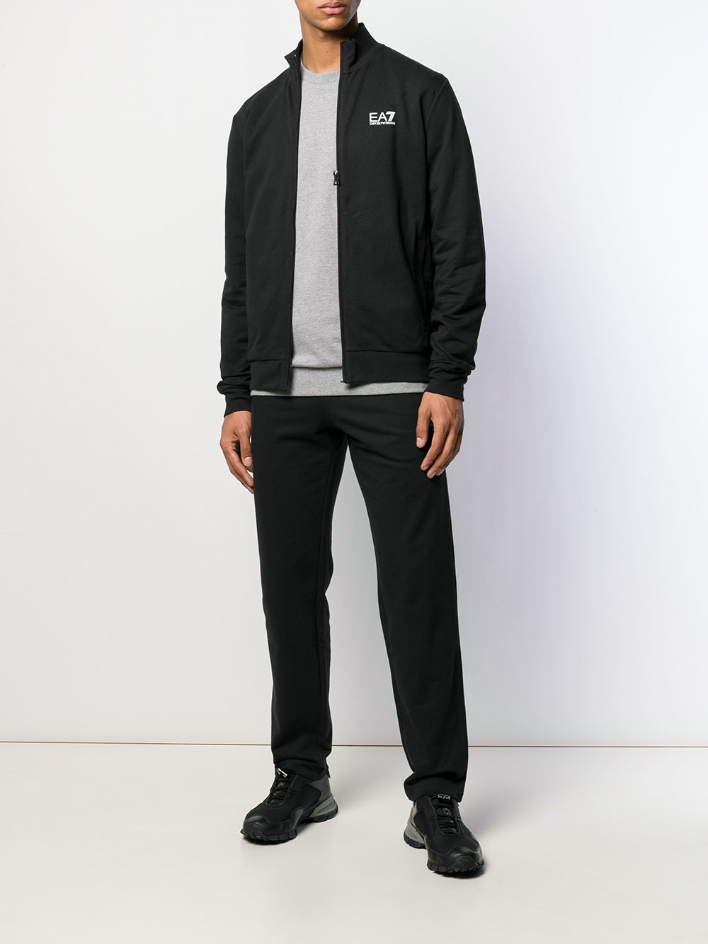 Shop Ea7 Slim-fit Track Trousers In Black
