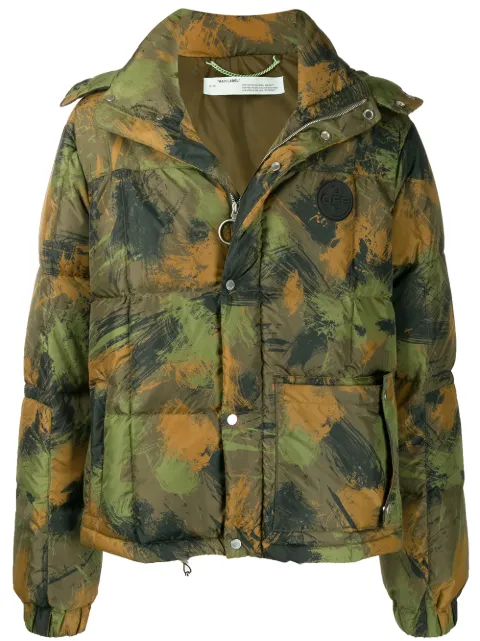 Click to view more detailed imagery on our partner's website Off-white Camouflage Padded Jacket In All Over White