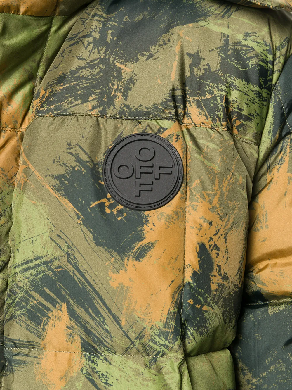 Off-White Gewatteerd donsjack Groen
