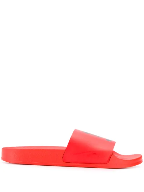 Off-White Double Arrow Graphic Slide Sandals In 2010 Red