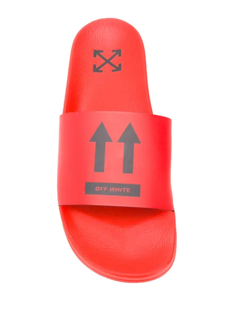 Off-White Double Arrow Graphic Slide Sandals In 2010 Red