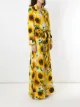 Dolce & Gabbana Vestido longo de seda estampado