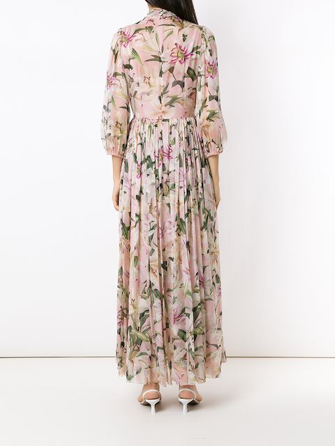 pussy bow maxi dress