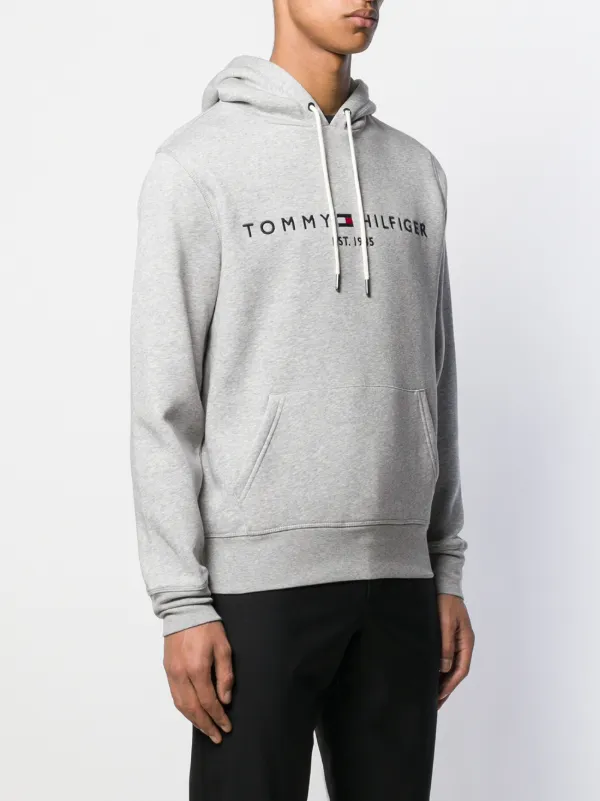 Tommy Hilfiger Logo Embroidered Hoodie Farfetch