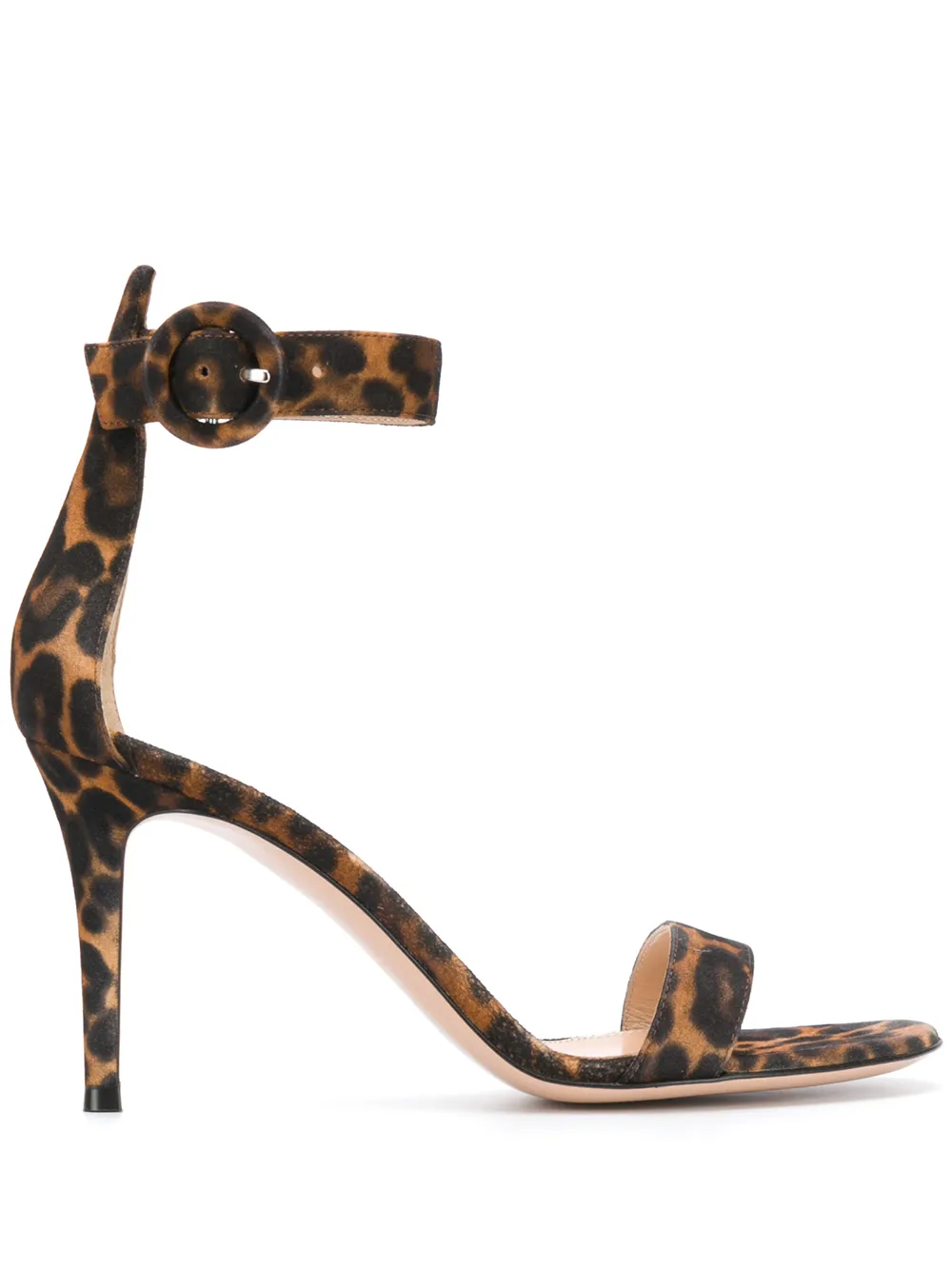 Gianvito Rossi leopard Portofino sandals Brown