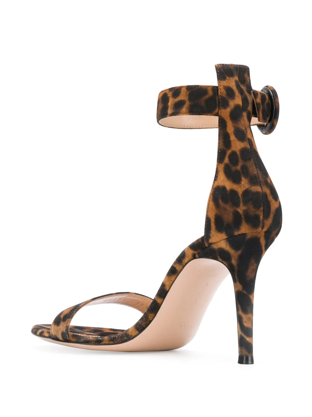 Gianvito Rossi leopard Portofino sandals Brown