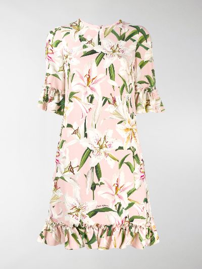 dolce and gabbana lily print dress