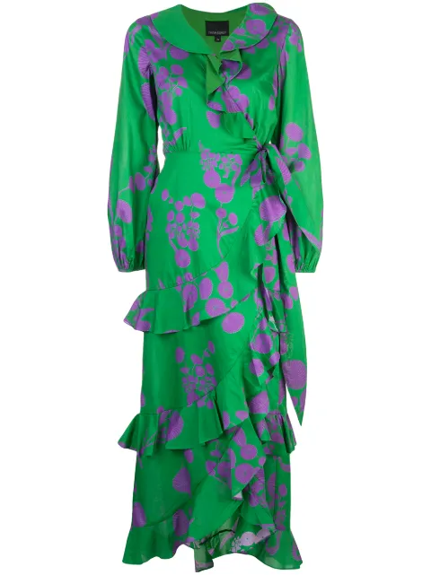 Click to view more detailed imagery on our partner's website Cynthia Rowley Lanai Maxi Dress In Grnpu - Green Purple