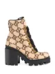 Gucci beige GG logo wool ankle boot