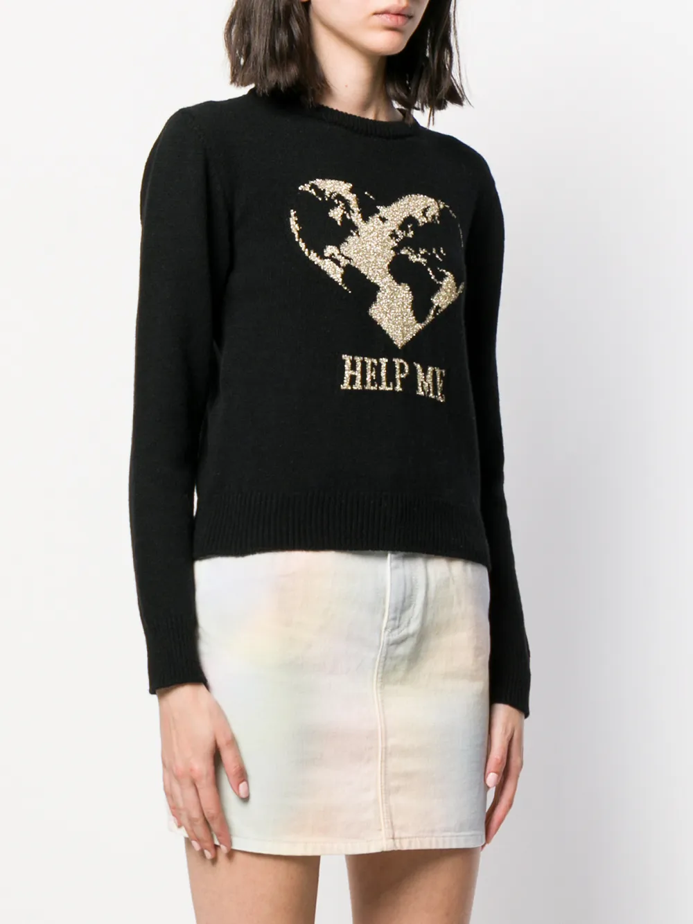 Alberta Ferretti Trui met print Zwart
