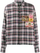 Image 1 of Dsquared2 plaid logo patch shirt
