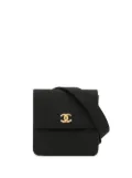 CHANEL Pre-Owned 1990 textured diamond quilted belt bag - Black