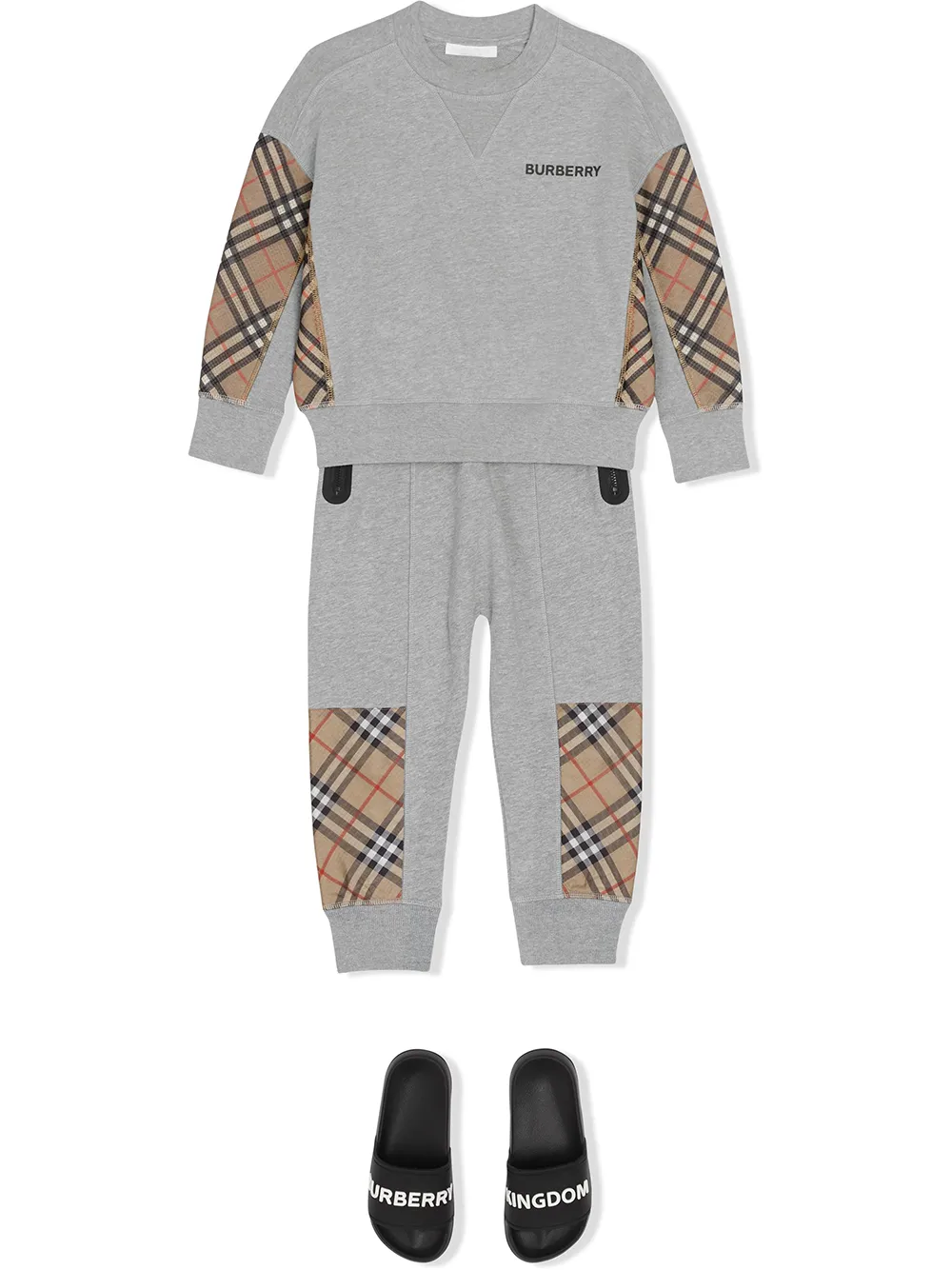 фото Burberry kids спортивные брюки со вставками в клетку vintage check