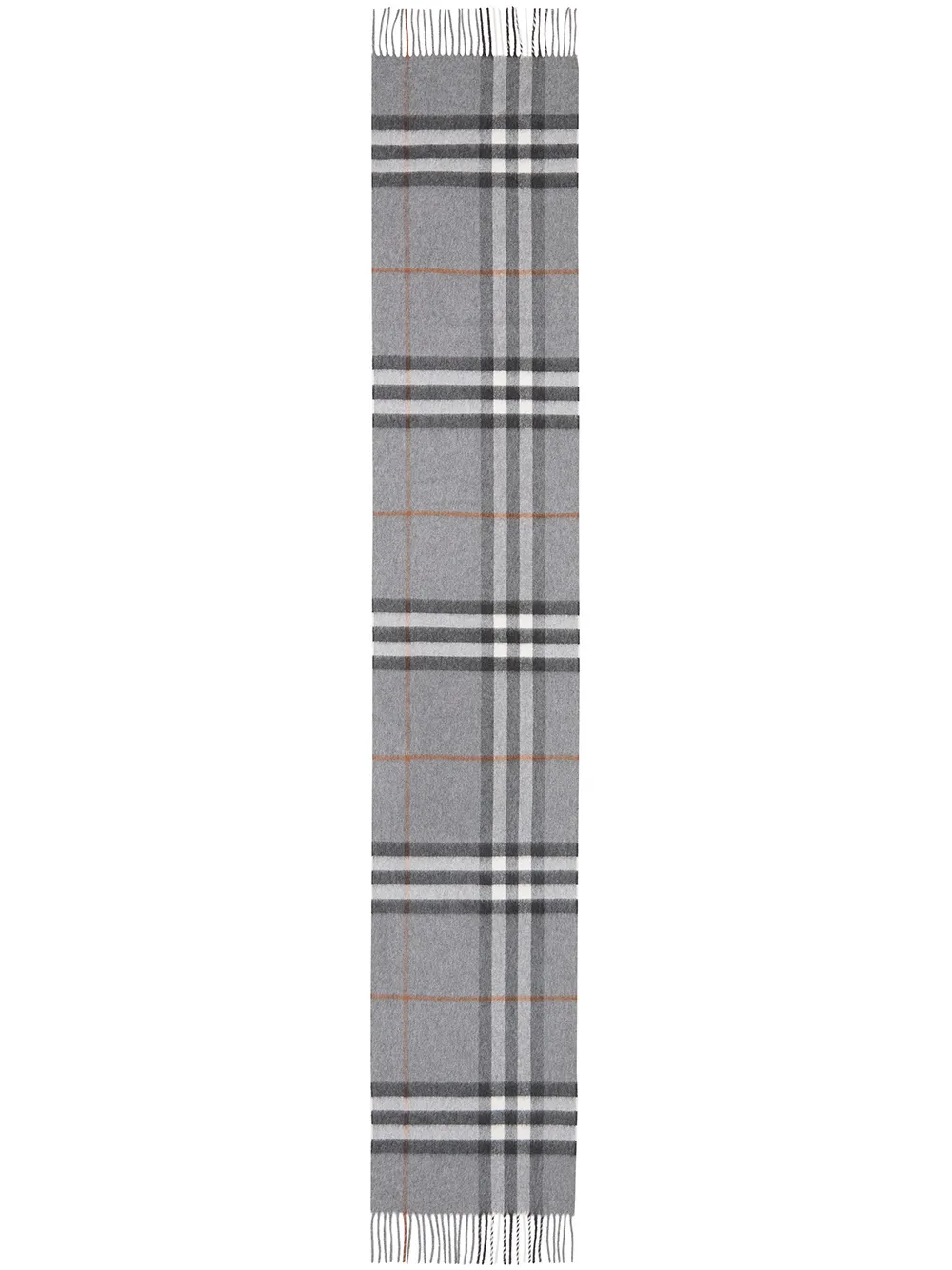 Shop Burberry The Classic Check Cashmere Scarf In Grey