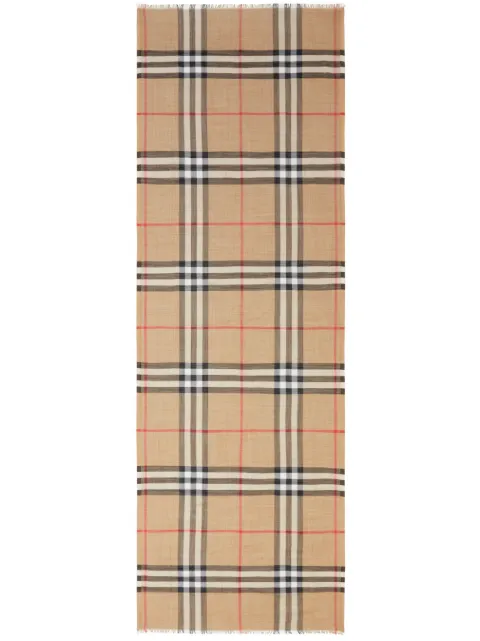 Burberry Lightweight Check Wool and Silk Scarf 8018468 - 1
