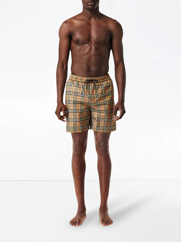 Vintage check drawcord swim 2024 shorts