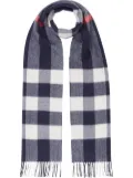 Burberry Check Cashmere Scarf - Blue