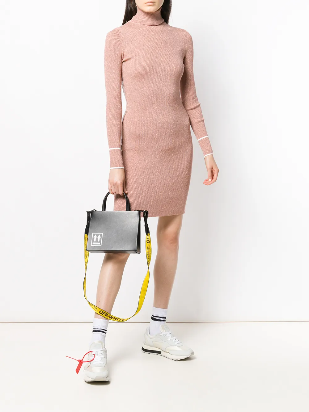 фото Off-white облегающее платье с блестками