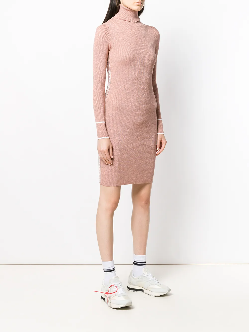 фото Off-white облегающее платье с блестками