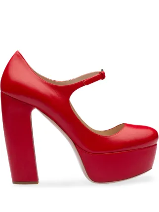 miu miu patent platform mary jane pumps