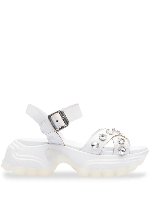 Miu Miu Embellished Chunky Sandals - Farfetch