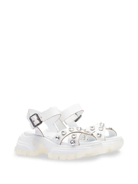 Miu Miu Embellished Chunky Sandals - Farfetch