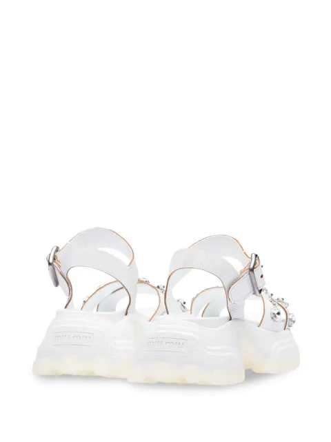 Miu Miu Embellished Chunky Sandals - Farfetch