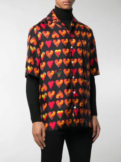 Versace heart print shirt black | MODES