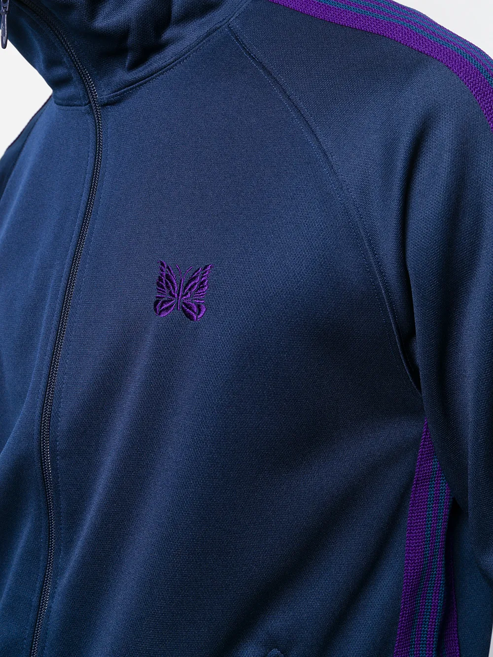 Needles Trainingsjack met geborduurd logo Blauw