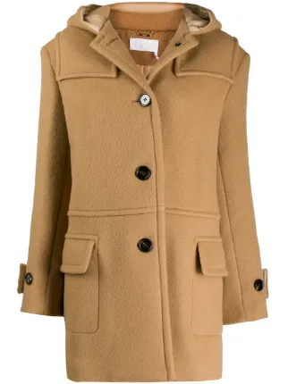 fitted coat with hood