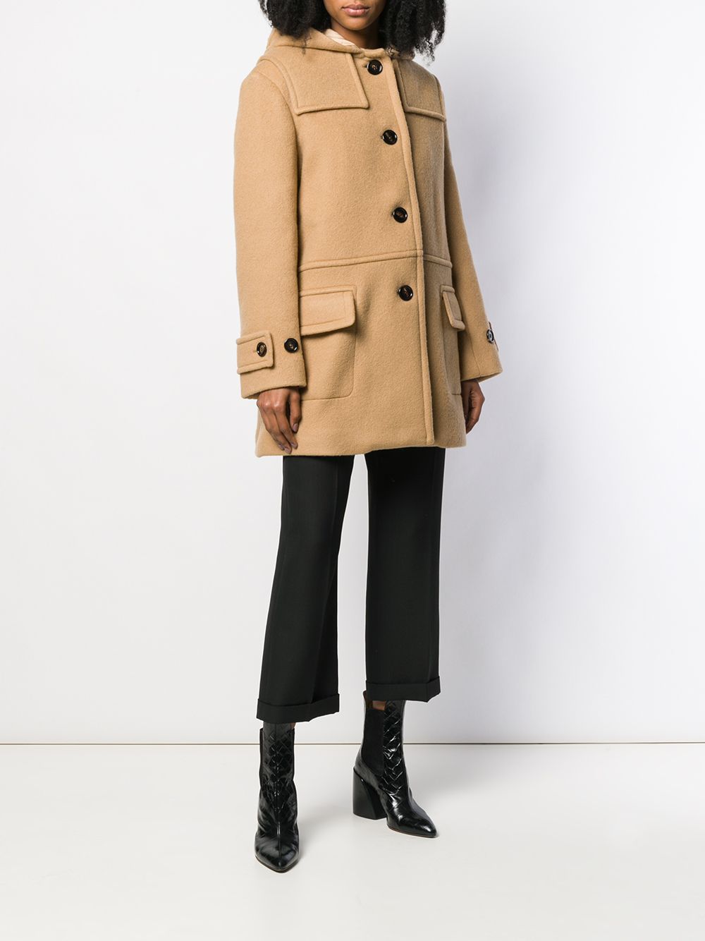 фото Chloé приталенное пальто с капюшоном