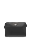 Prada logo plaque clutch - Black