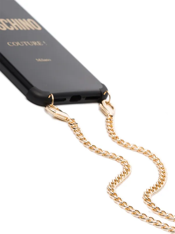 Shop Black Moschino Chain Strap Iphone Xs Max Case With Express Delivery Farfetch
