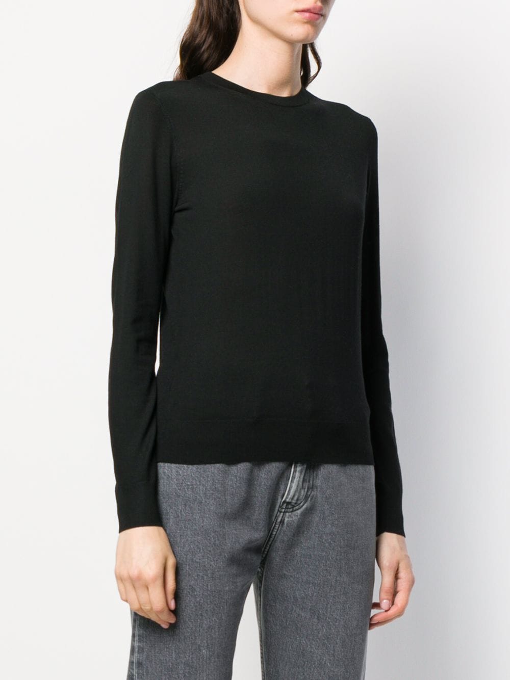Shop Theory Crew Neck Pullover In Black