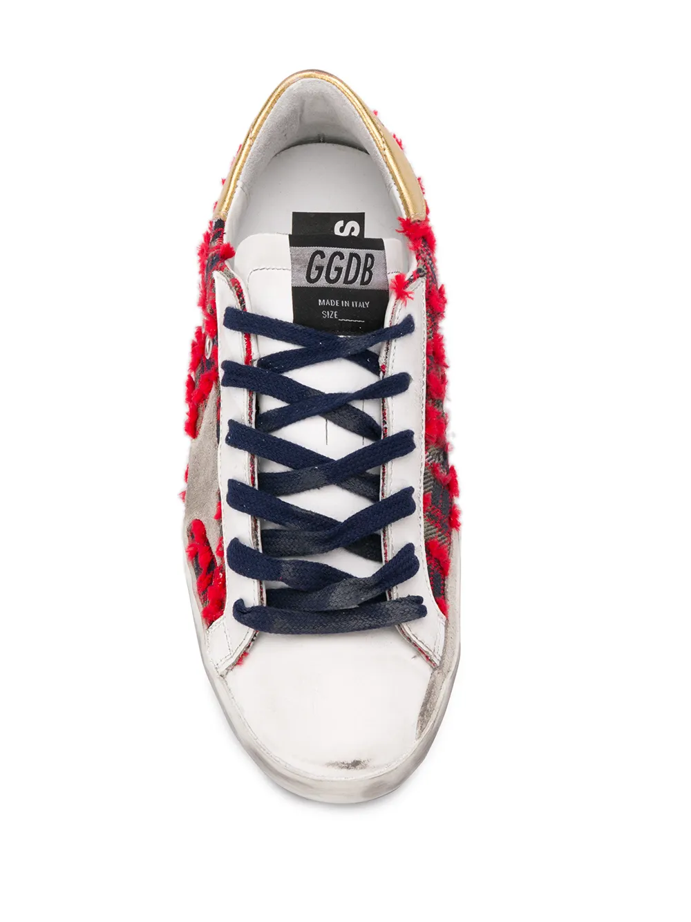 plaid golden goose sneakers