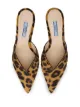 Prada Leopard print calf hair mules