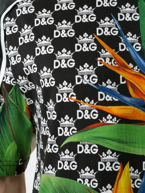 Dolce & Gabbana Bird Of Paradise Dg King T-shirt In Multicolour