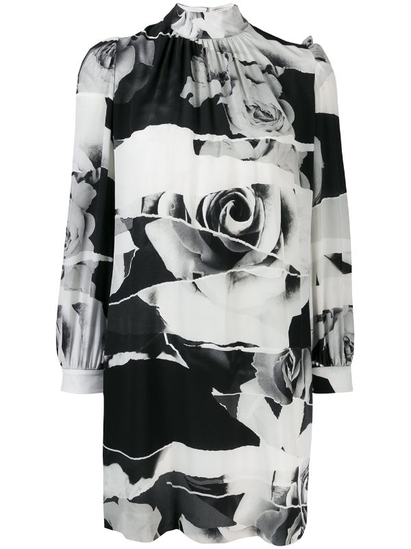 alexander mcqueen black and white dress