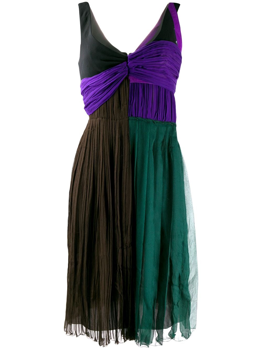 фото Prada pre-owned плиссированное платье в стиле колор-блок