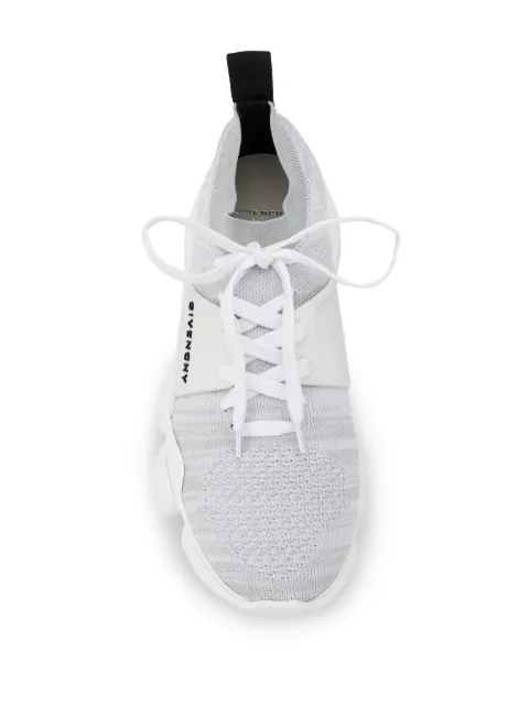 Givenchy Jaw Leather Rubber And Mesh Sneakers In White