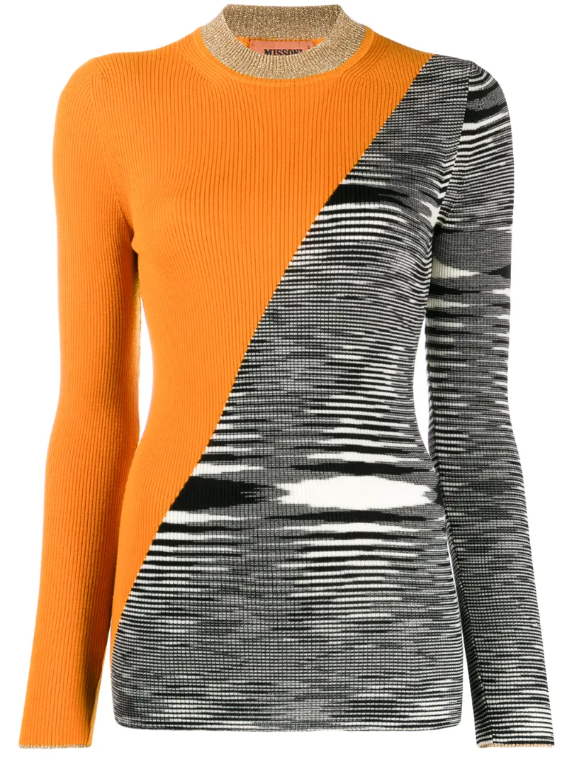 Missoni Tops MISSONI PRINT MIX JUMPER - ORANGE