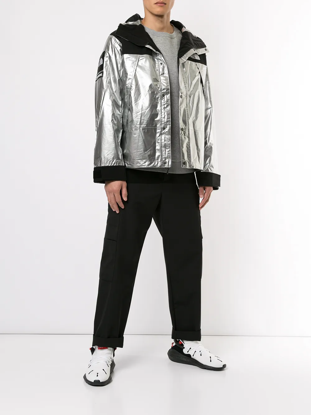 Supreme north deals face silver jacket