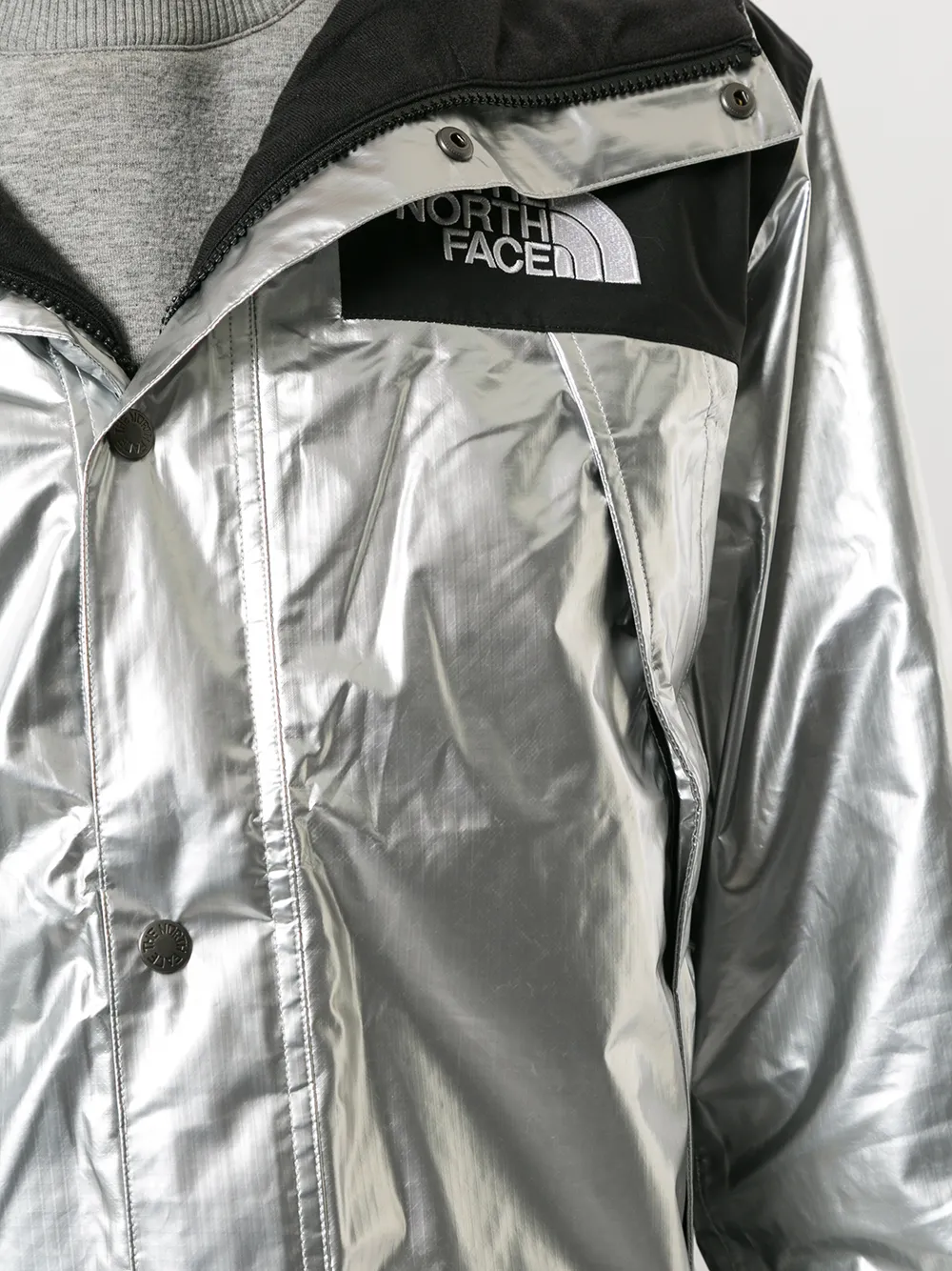 supreme north face jacket silver