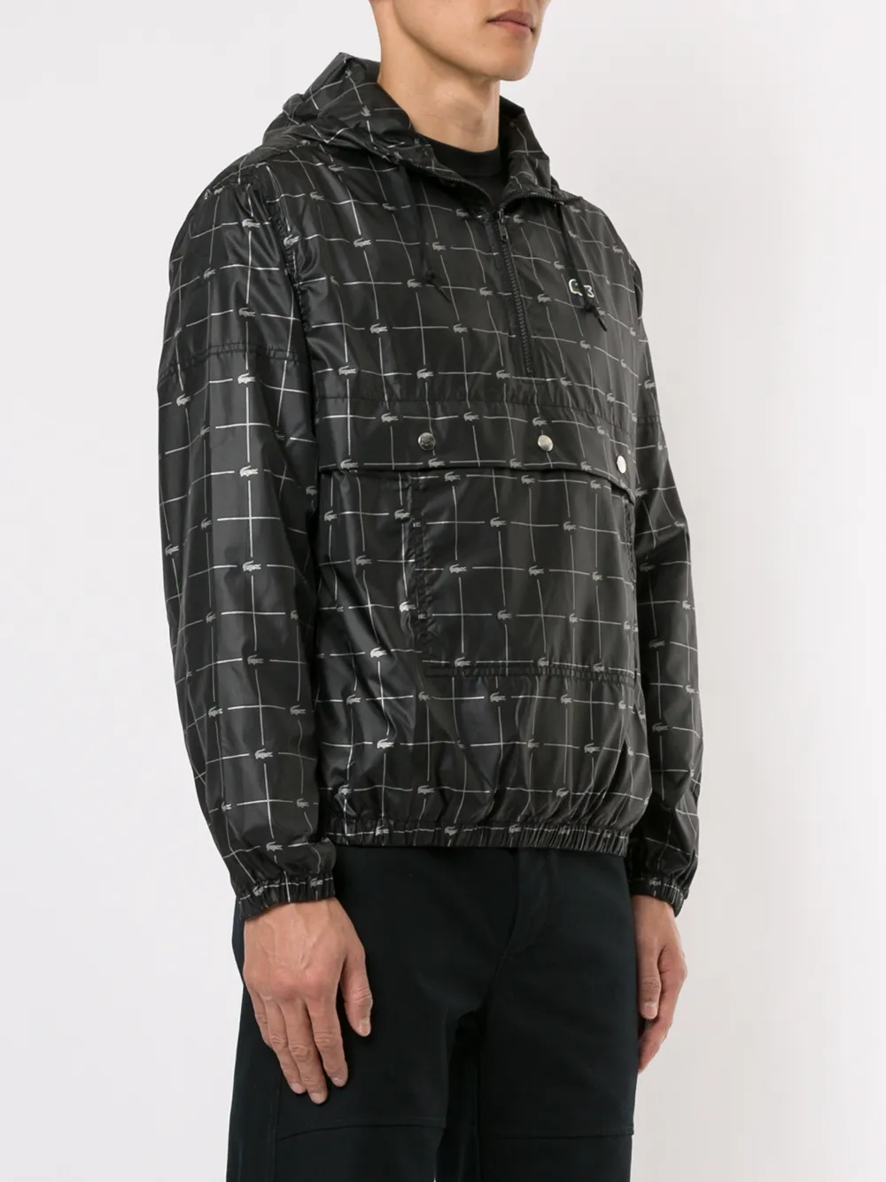 Supreme lacoste reflective grid nylon store anorak black