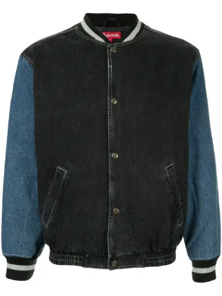 denim varsity jacket supreme