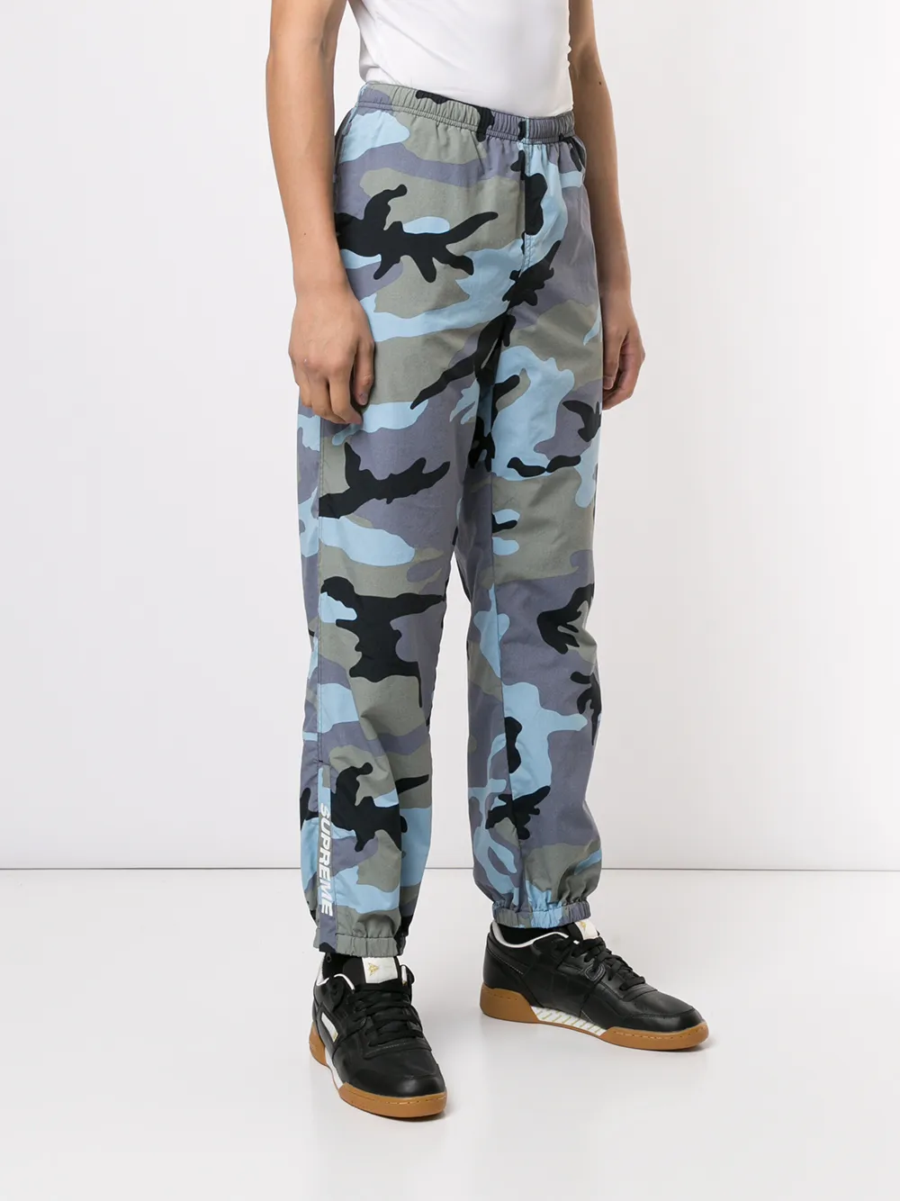 supreme warm up pants camo